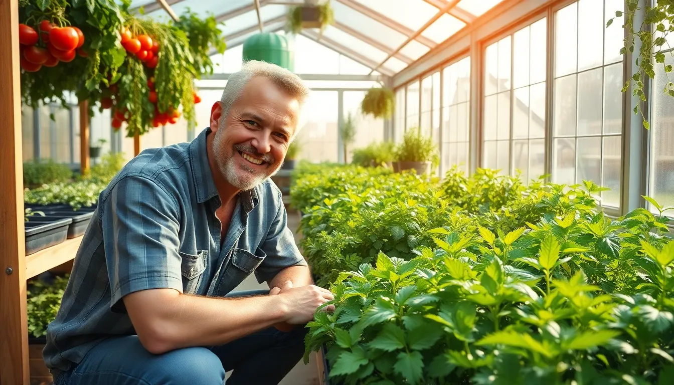 inside greenhouse